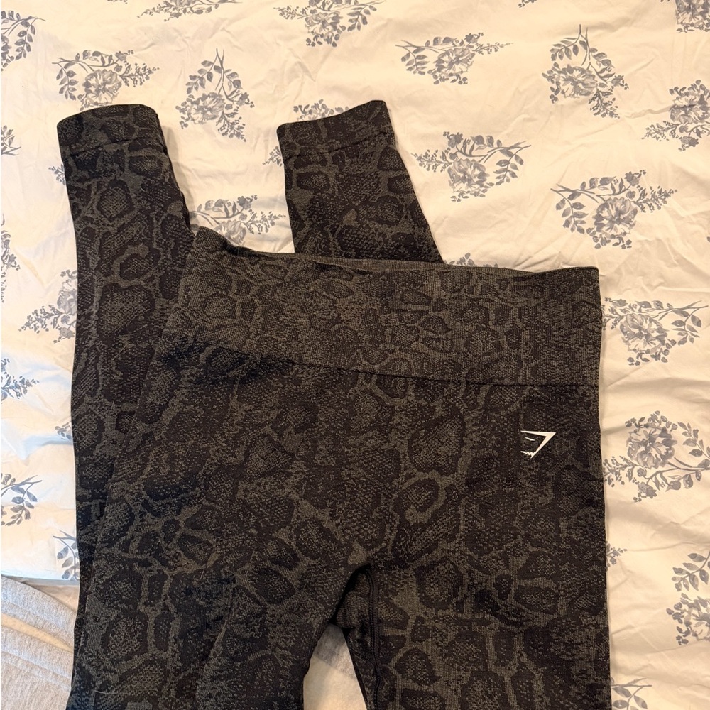 Gymshark Black Snake-Print Leggings